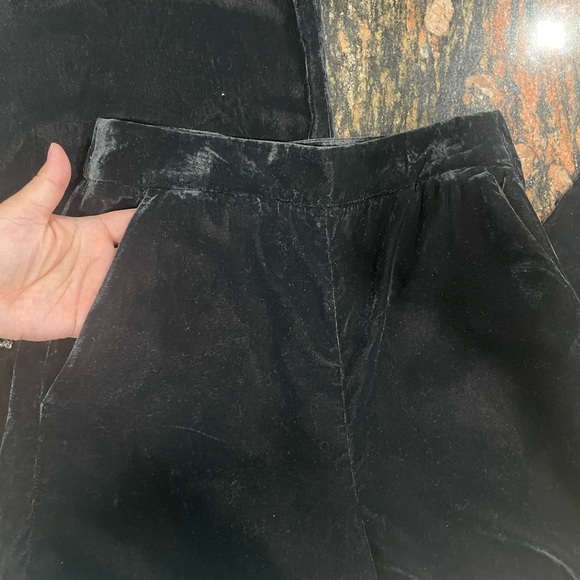 H&M black velvet parallel pant. Size 32uk .new - Picture 2 of 7